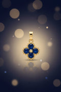 14K BLUE CLOVER PENDANT