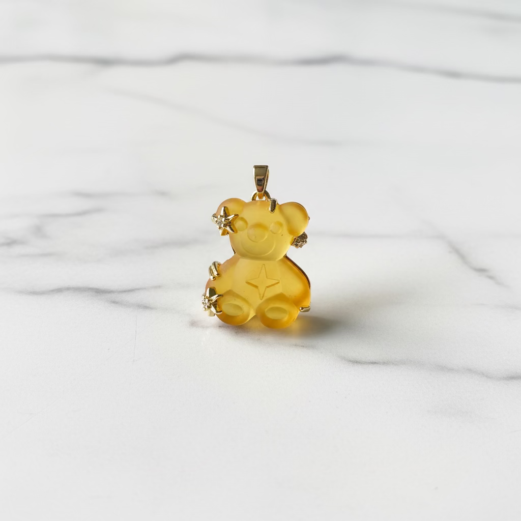 14K LV INSP BEAR PENDANT - YELLOW