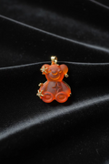 14K LV INSP BEAR PENDANT - ORANGE