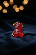 14K LV INSP BEAR PENDANT - RED