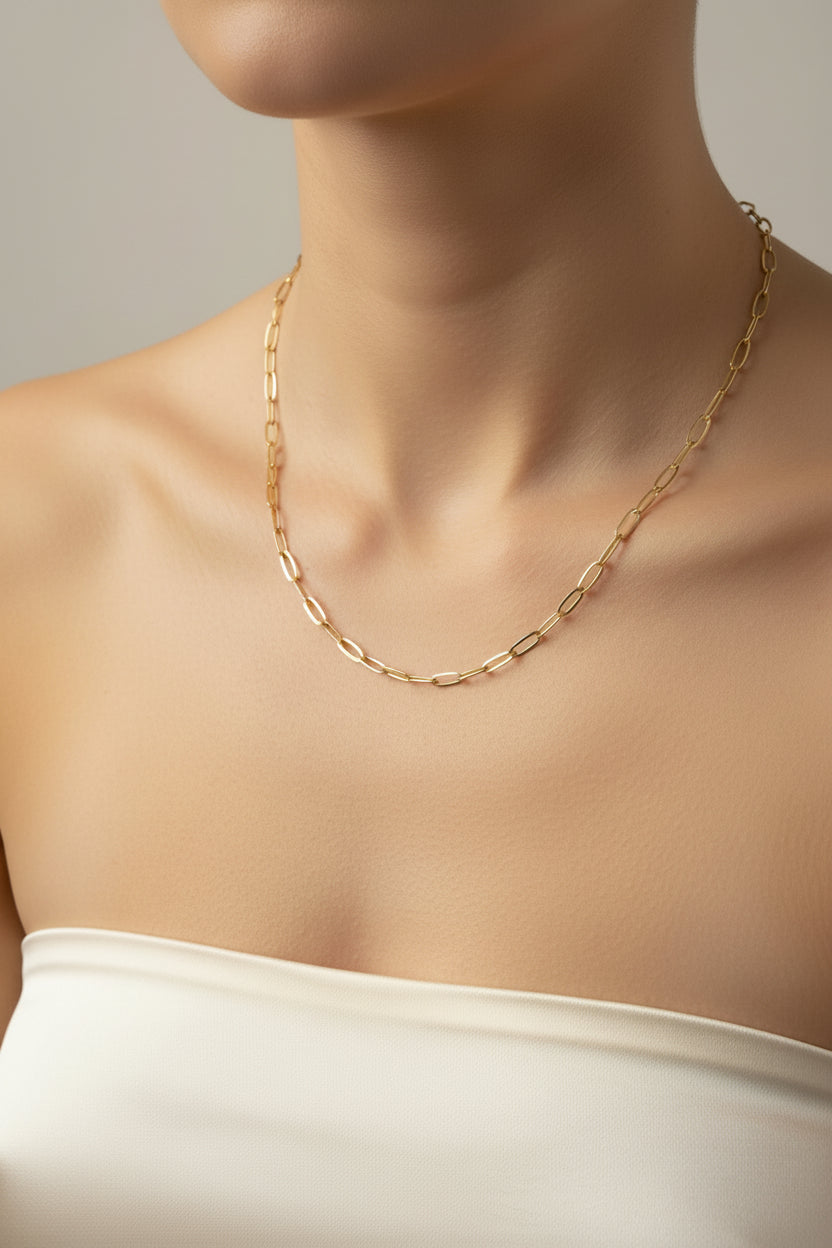 14K 18IN PAPERCLIP CHAIN NECKLACE 2.8N-45CM LCC-43680001