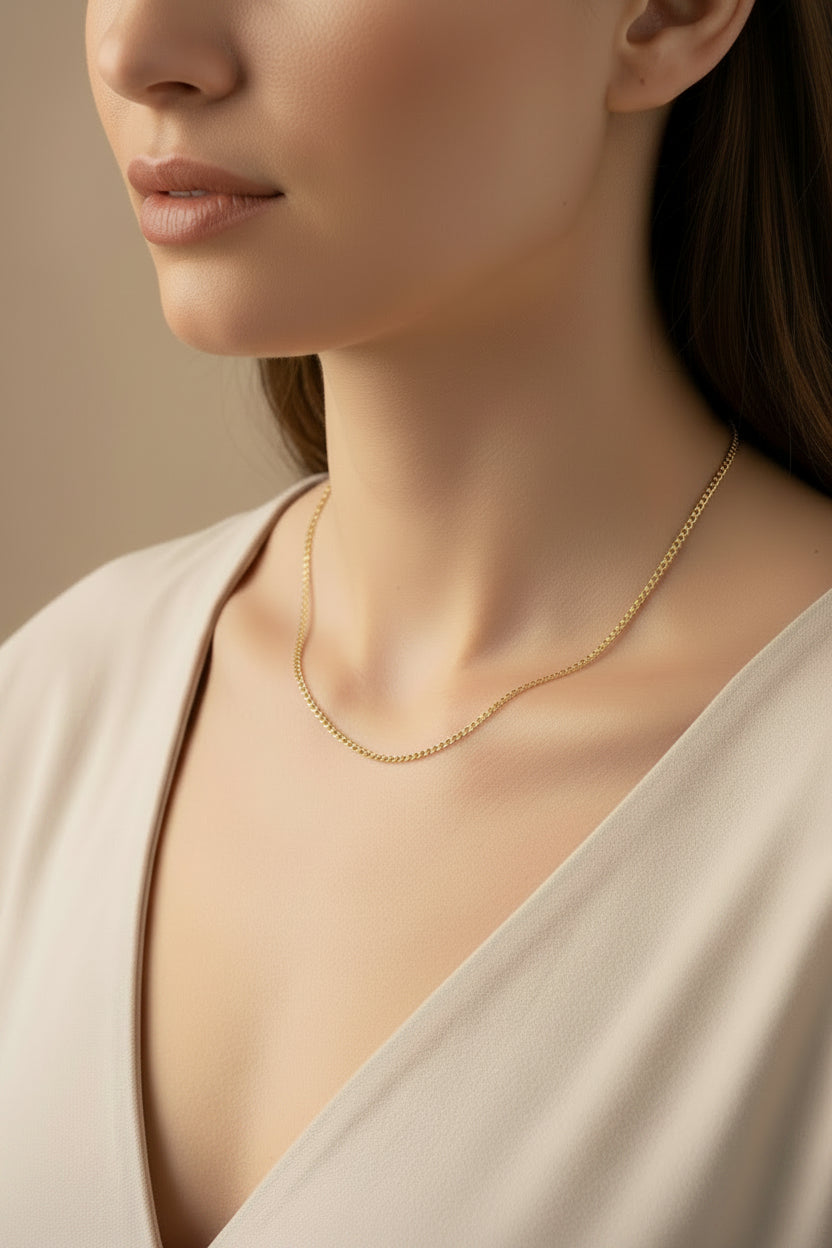 14K 18IN FLAT WAVE LINK CHAIN NECKLACE 2.8N-45CM LCC-30730018