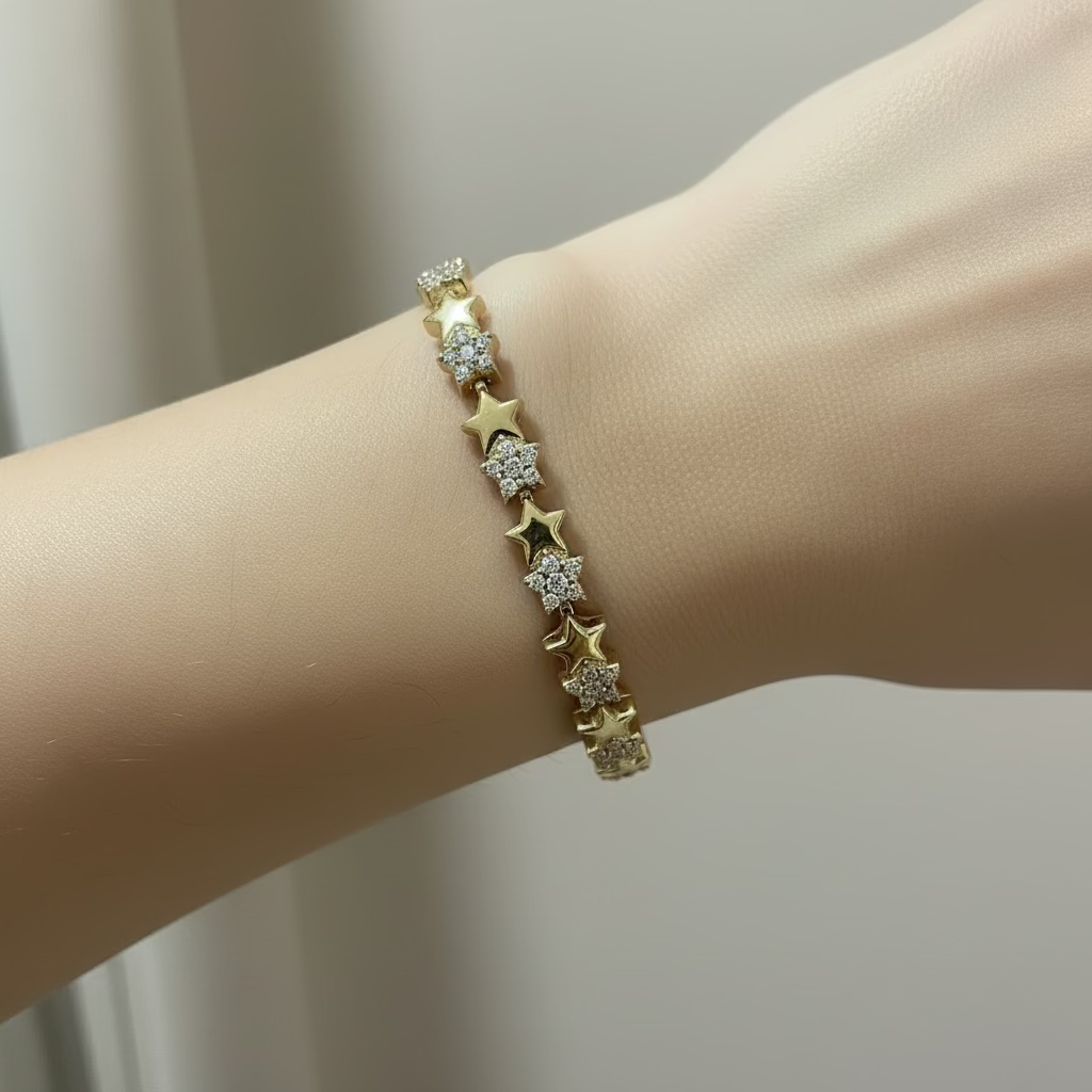 14K Stars Bracelet UBYX-3255-17CM