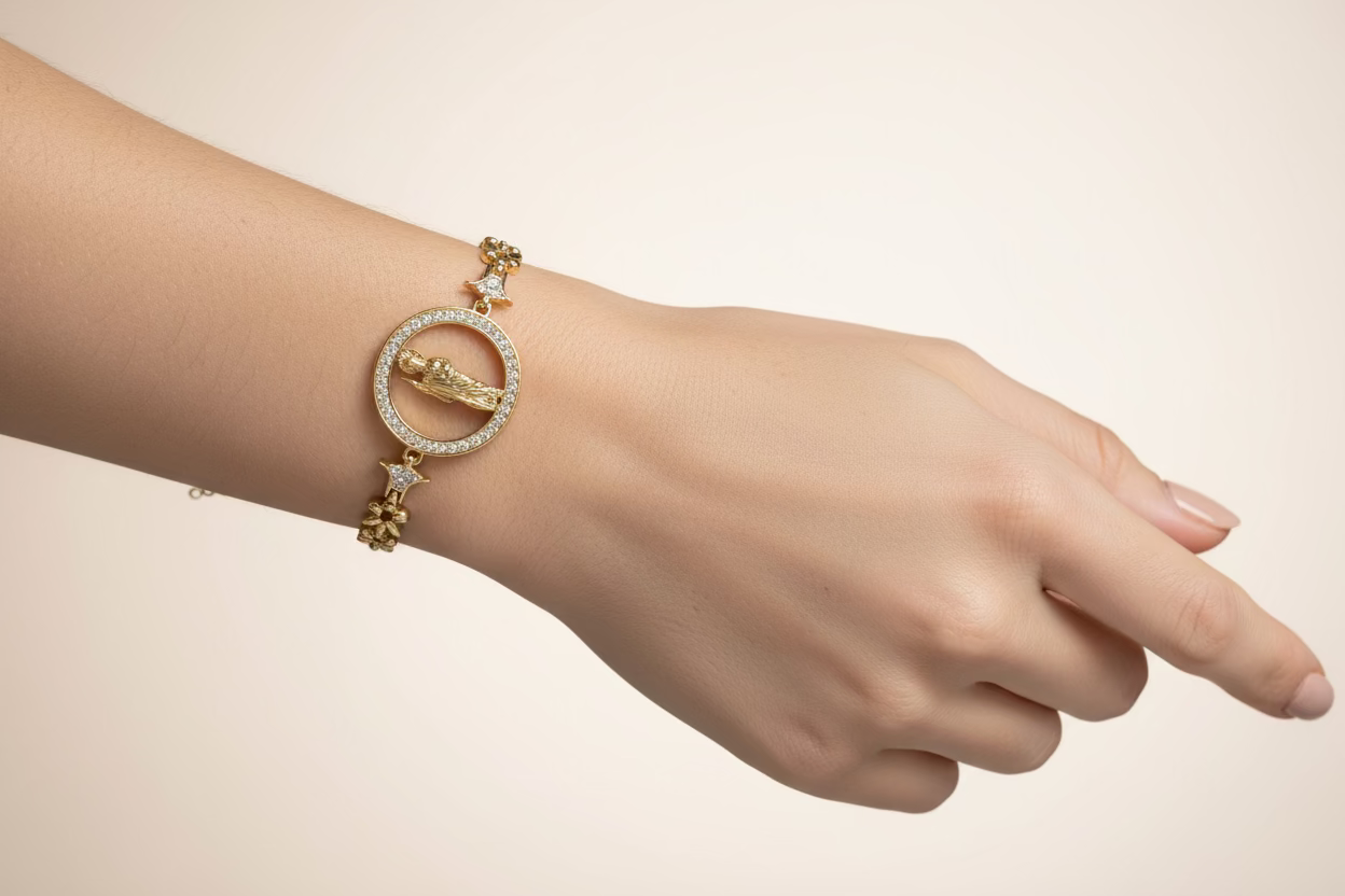 14K 7IN CLEAR ST. JUDAH BRACELET 17CM X001043738
