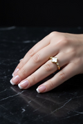 14K PEARL WHITE CLOVER RING OPEN SIZE GSH1107A