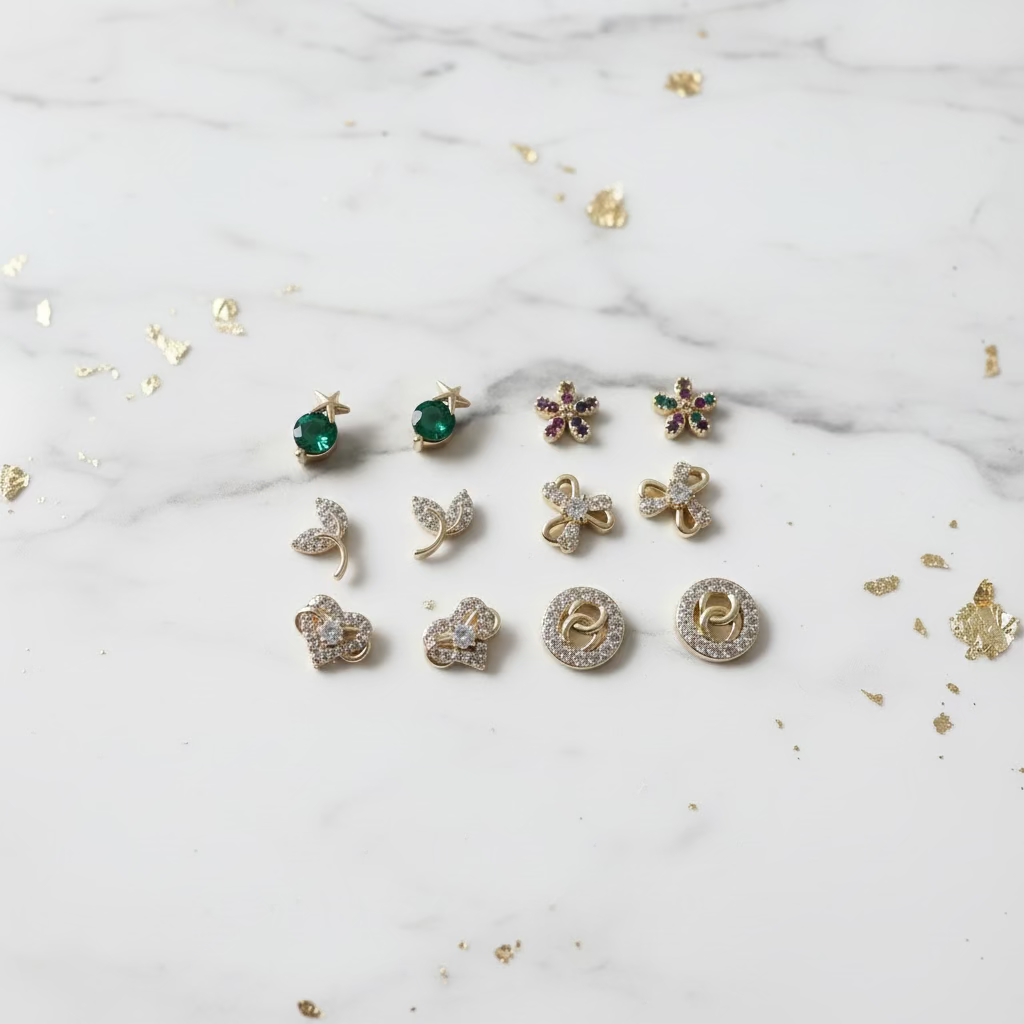 14K 6 PIECE STUD SAFETY BACK EARRING SET MR1643A