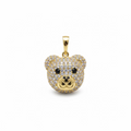 14K BLING BEAR HEAD XP -SMALL CLEAR