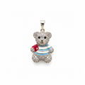 14K STRIPPED TEDDY BEAR WITH BOOK PENDANT XP