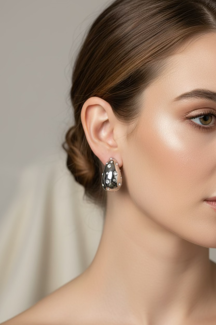 WHG PUFFY TEARDROP EARRING T000976329