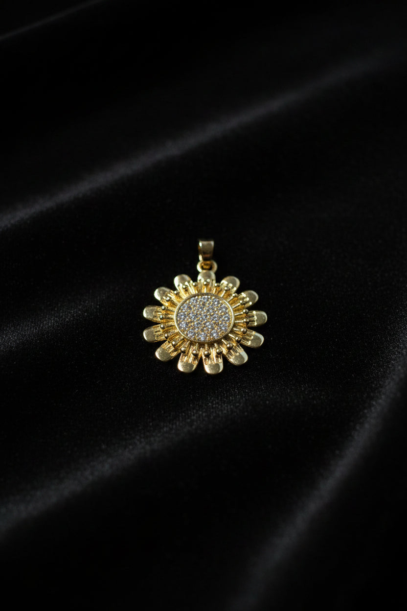 14K SUNFLOWER PENDANT