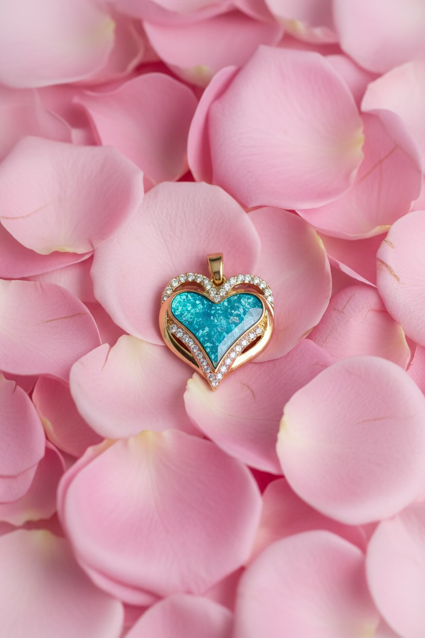 14K OPAL HEART PENDANT