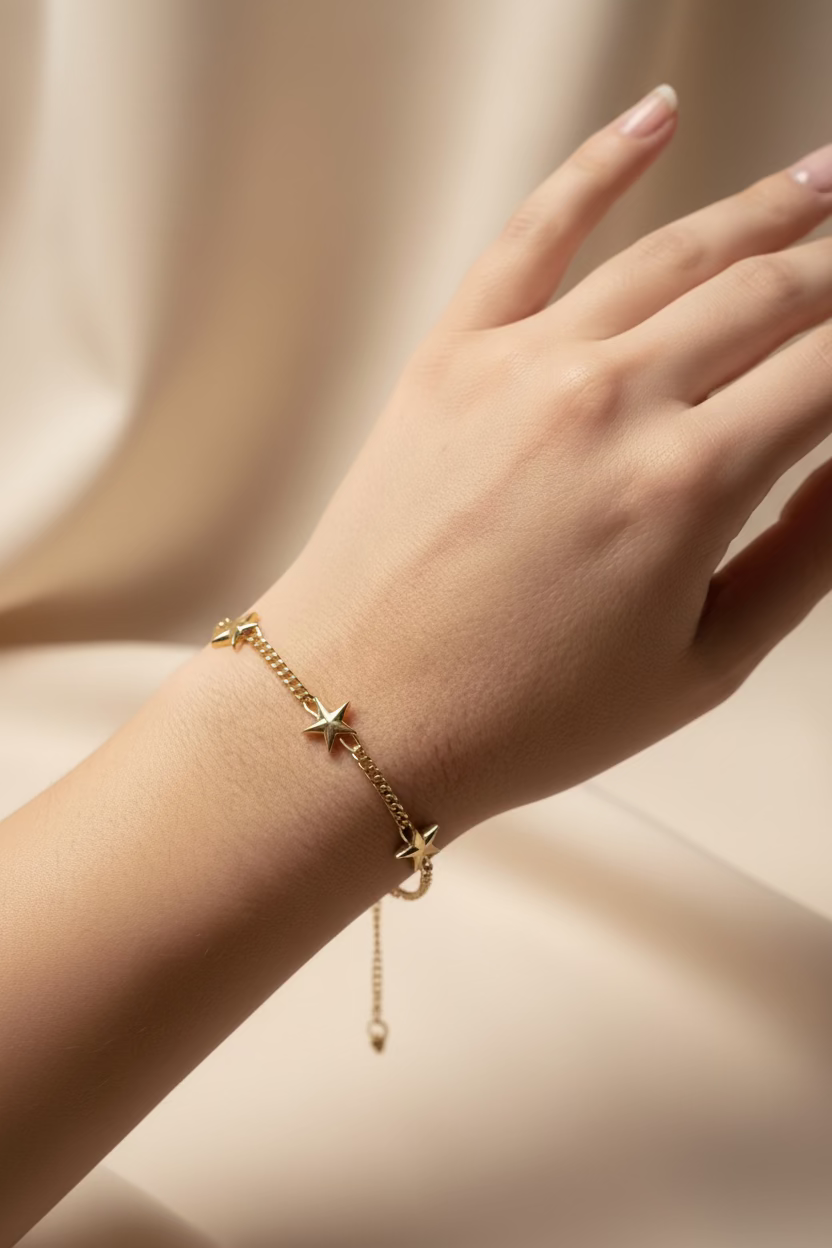 14K 3 STAR BRACELET OS-06900001