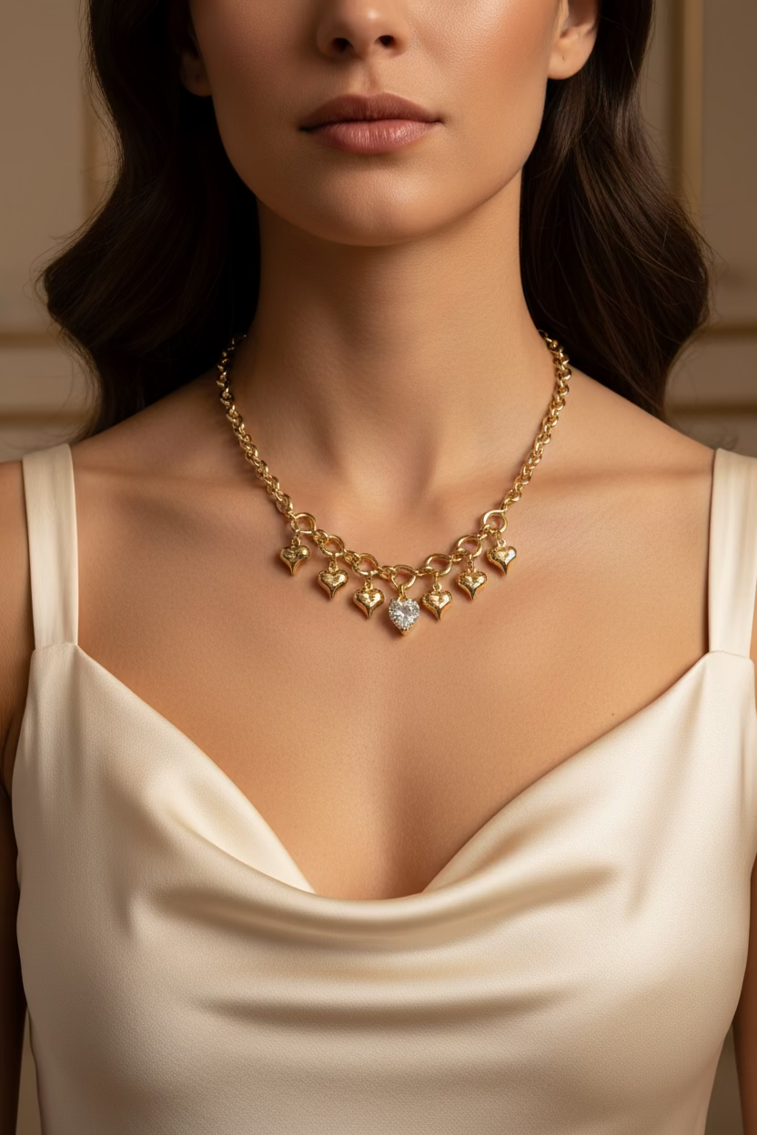 14K HEART CHARM NECKLACE ST-04510002