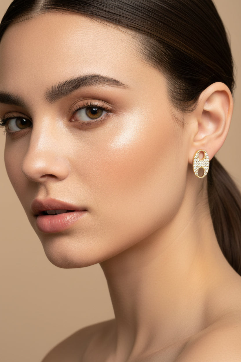 14K GUCCI COFFEE BEAN STUD EARRING SY1042A