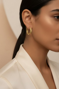 14K MESH TEXTURE HOOP EARRING RQ