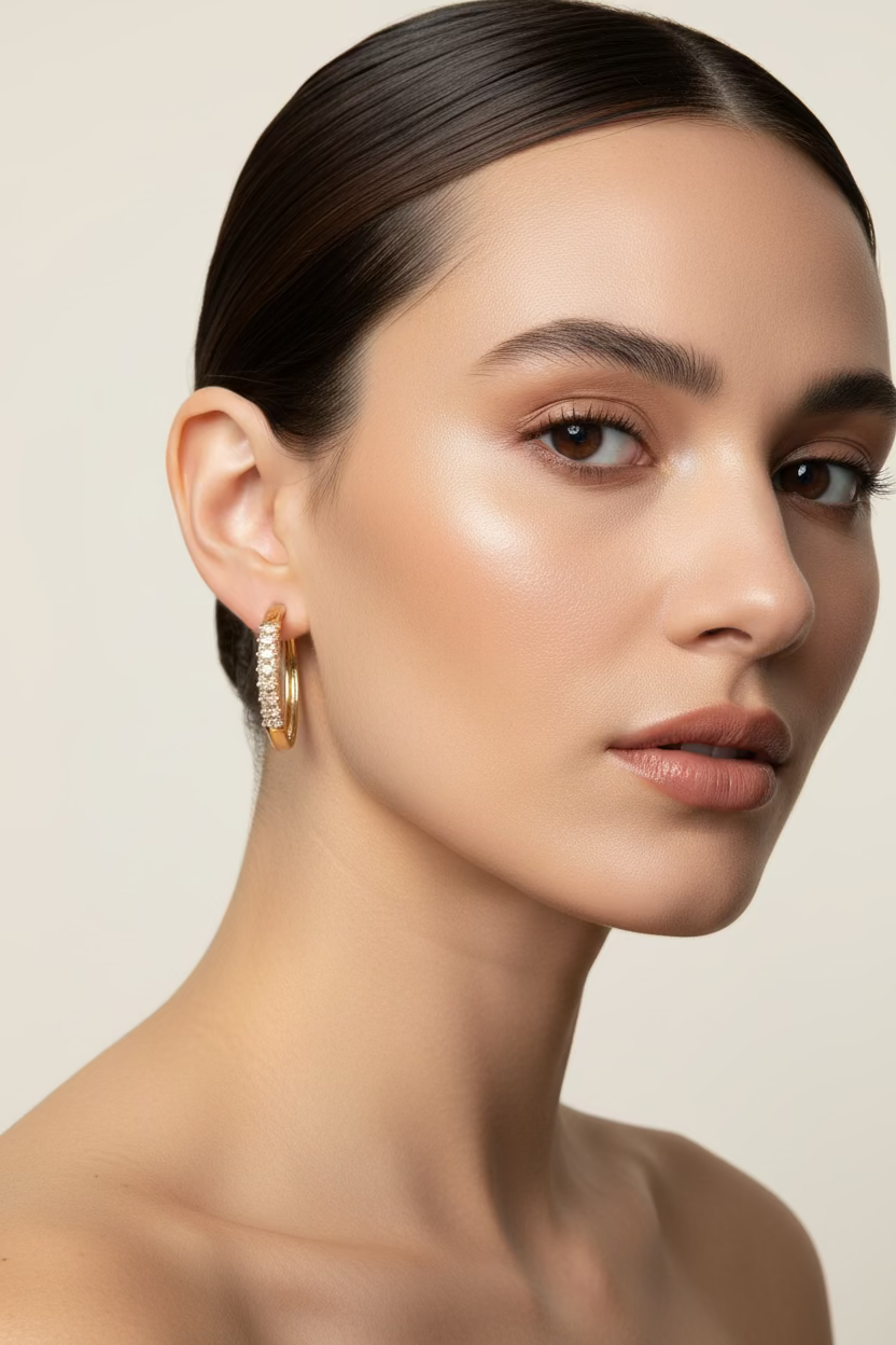 14K CLEAR HOOP RQ