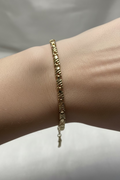 14K 7IN + EXT RIBBED RIBBON BRACELET 4N LCC-33920001