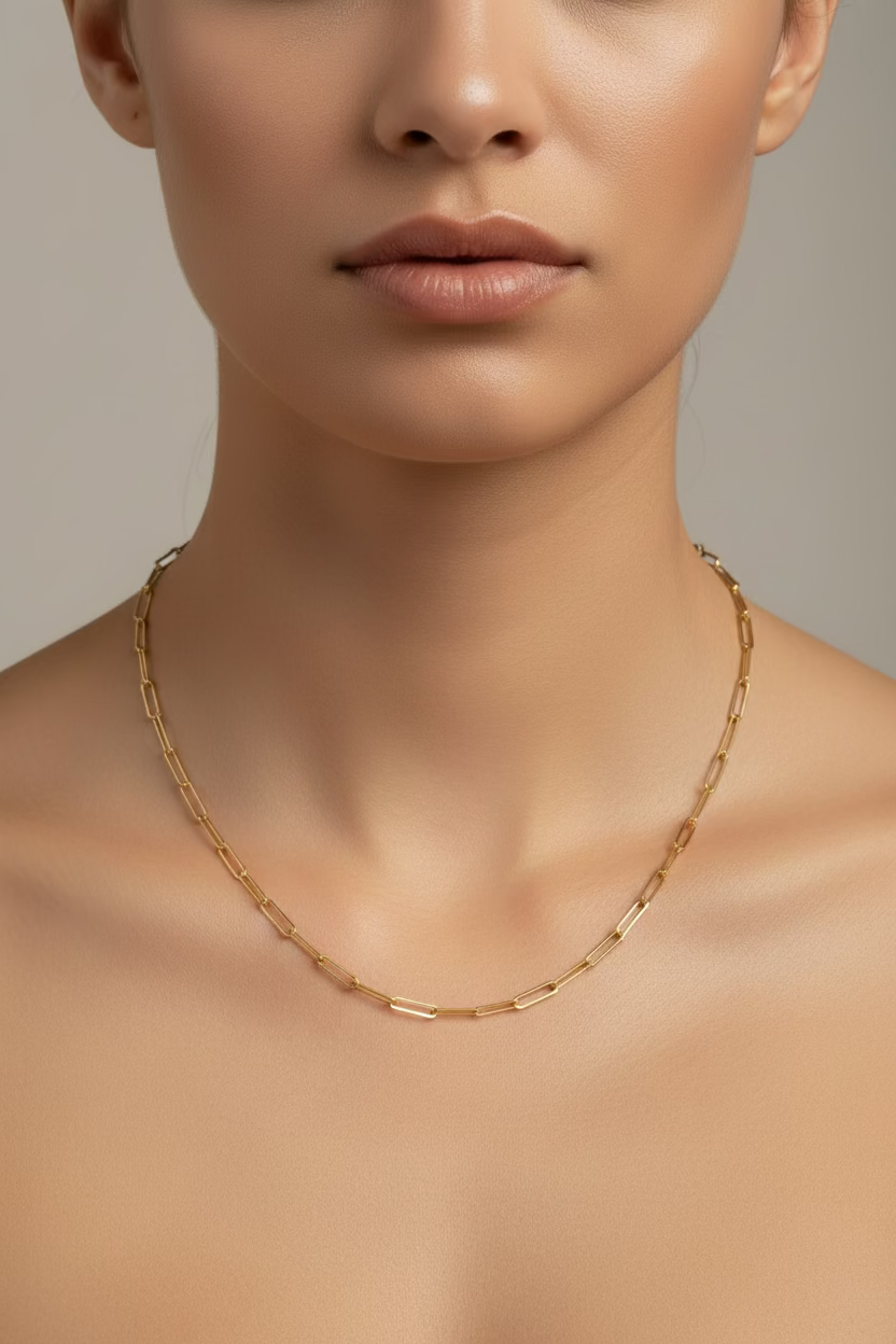 14K PAPERCLIP CHAIN NECKLACE 2.7N-60CM  LCC-39750004