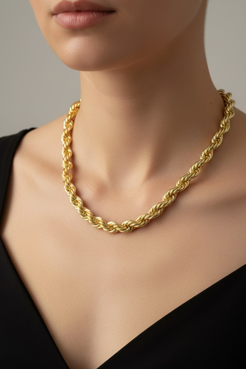14K ROPE CHAIN NECKLACE 7N-60CM LCC-28450137