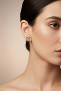 14K CHANEL-INSP GREEK KEY STUD EARRINGS SH4221A