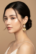 14K VAN CLEEF & ARPELS- 3 MOTIF CLOVER DROP EARRINGS SH4854A