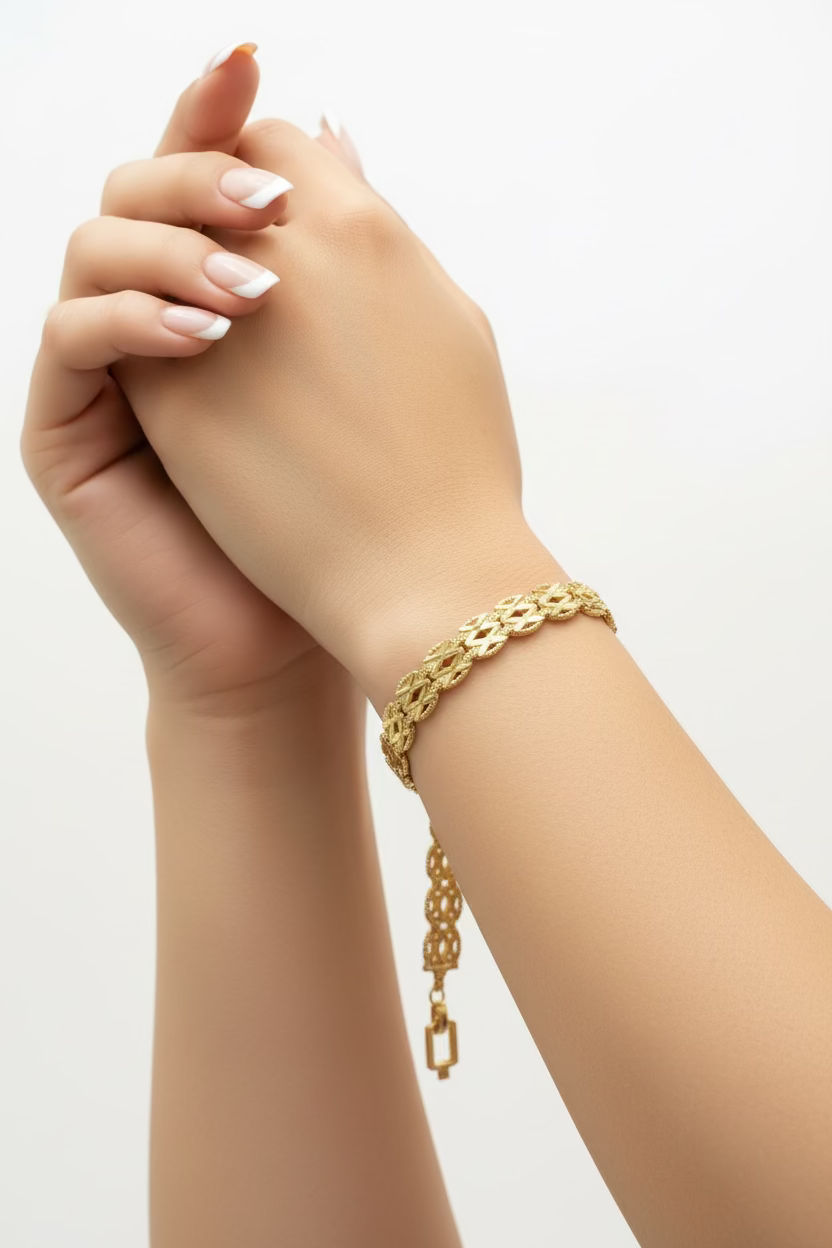 14k DIAMOND-CUT *X* LINK BRACELET SL-20850004