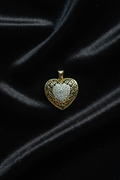 14K CHUANGMEI DOUBLE HEART FILIGREE PENDANT GS-22930001