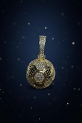14K ICED OUT 3D SOCCER BALL PENDANT