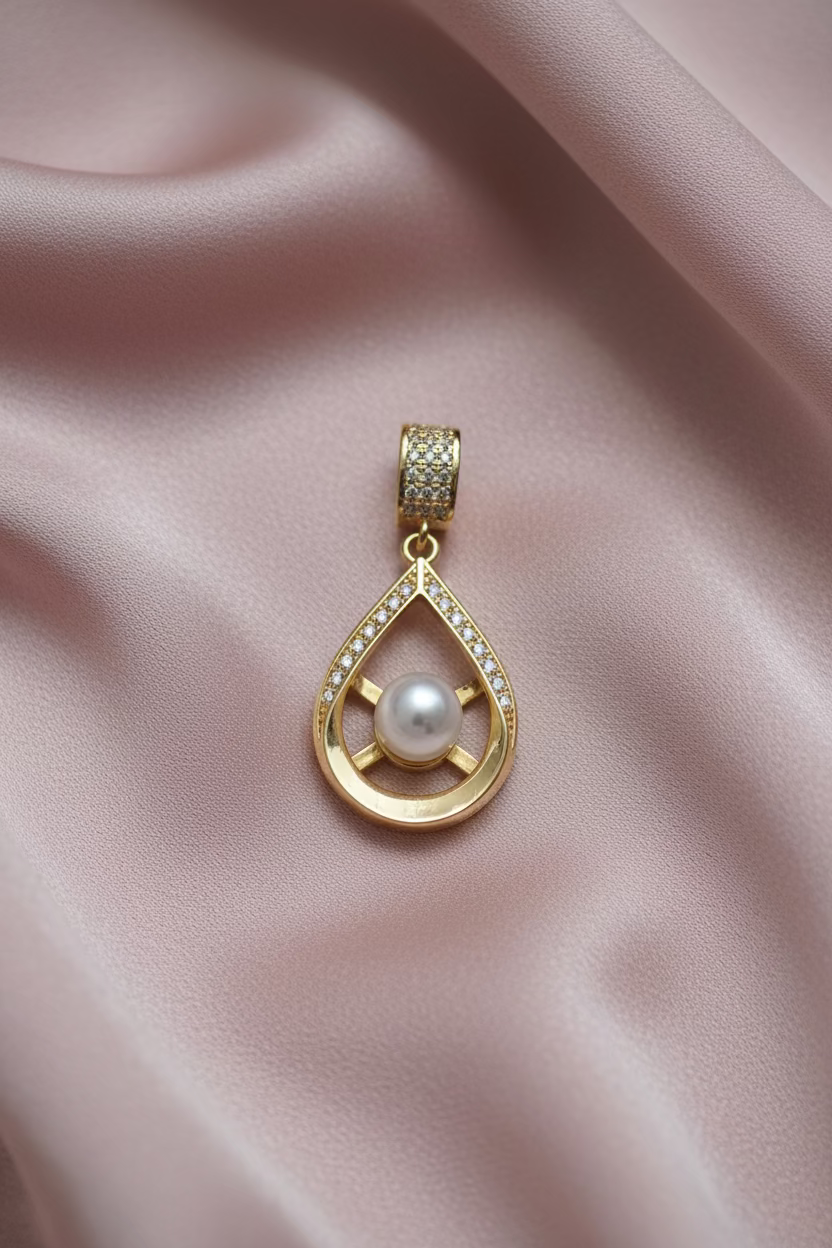 14K DROP SHAPED PEARL PENDANT