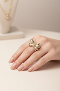 14K BOW DESIGN RING