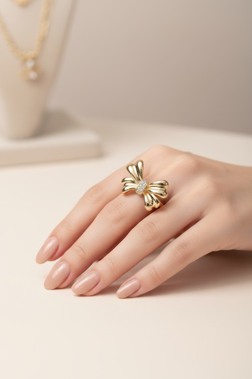14K BOW DESIGN RING