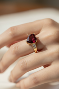 14K RED HEART GEMSTONE RING X001200405
