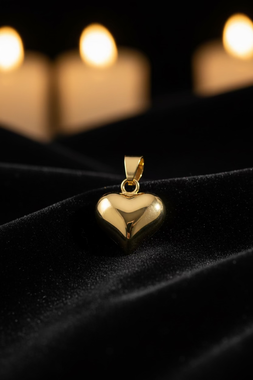 14K BUBBLE HEART PENDANT