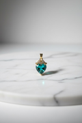 14K GREEN GEMSTONE HEART PENDANT