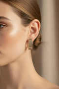 14K CLOVER-SHAPED "CZ" EARRING RQ419