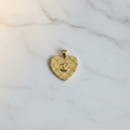 14K HEART SHAPE WITH CC LOGO INSP PENDANT