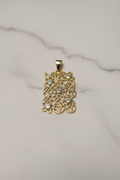 14K RECTANGULAR OPENWORK FLORAL PENDANT GS-21500001