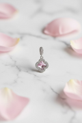 WHG PINK QUATREFOIL CROSS FAITH DANGLE CHARM PANDORA