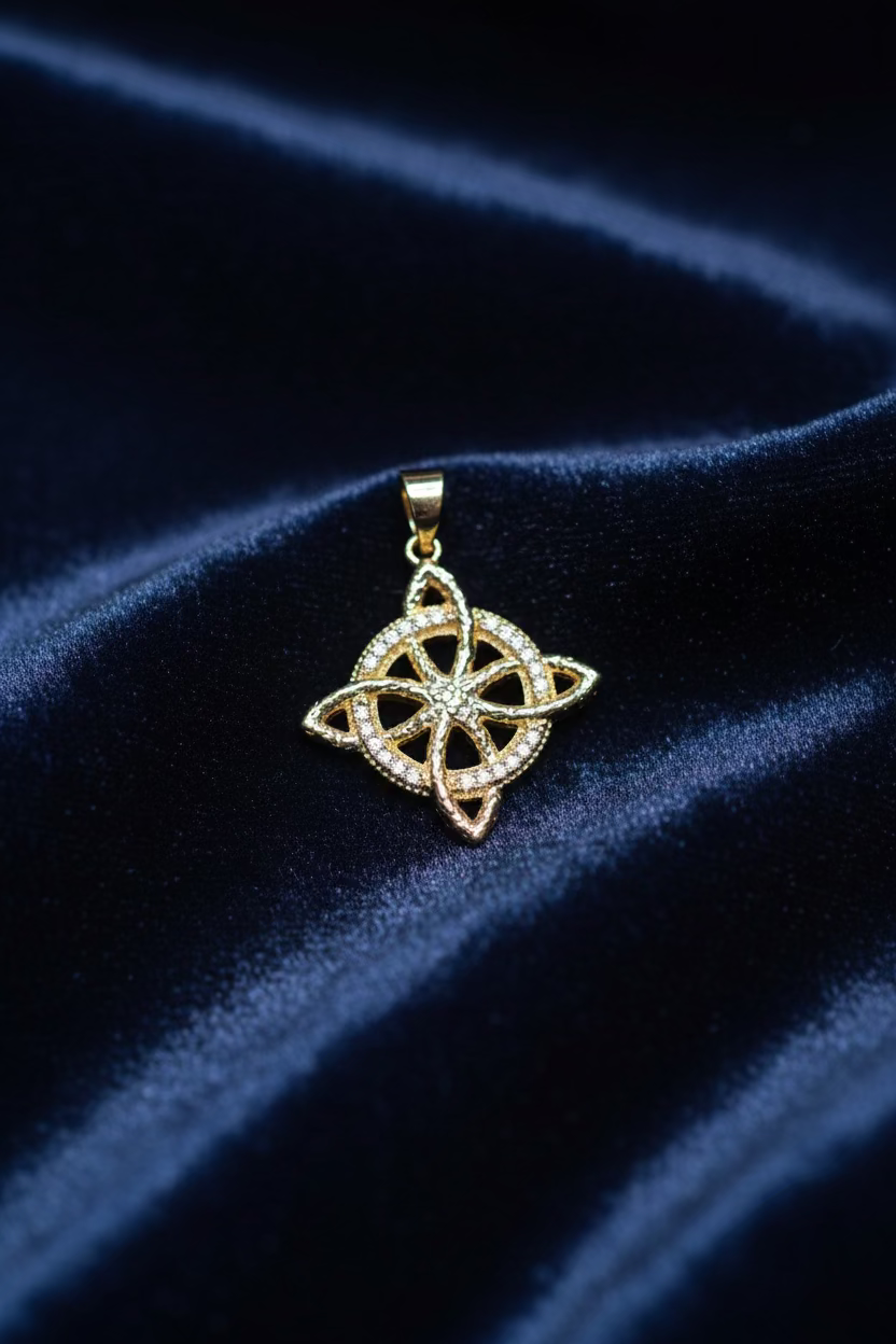 14K CUBIC ZIRCONIA WITH'S KNOT PENDANT GS-22790001