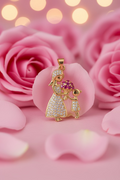 14K MOTHER AND DAUGHTER PENDANT NECKLACE