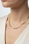 14K 18IN FIGARO MARINER NECKLACE CHAIN 4N-45CM LCC-36740022