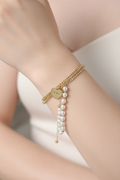 14K LAYERED HEART PEARL NECKLACE