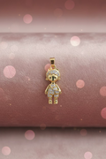 14K ICED-OUT LITTLE GIRL CHARM PENDANT