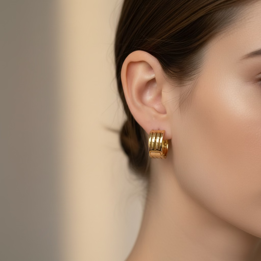 14K MULTI-STRAND CUT-OUT HOOP EARRINDS X001189045