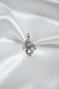 WHG MICRO-PAVE CUBIC ZIRCONIA LITTLE GIRL CHARM PENDANT