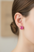 14K PINK SIMULATED DIAMOND GALAXY STUD EARRINGS RH-03420008