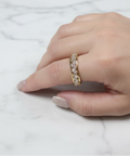 14K CLEAR BAGUETTE BAND RING GJ-27180003