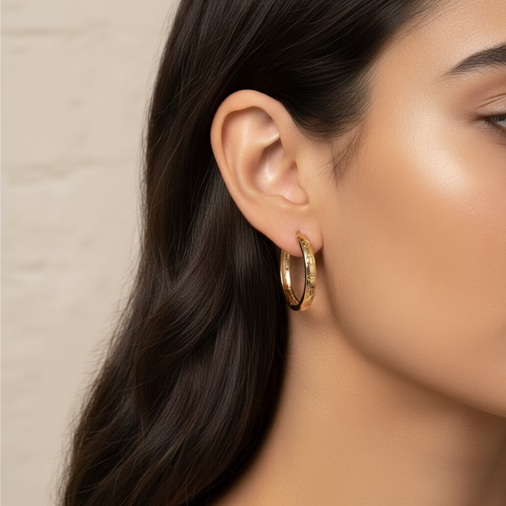 14K CARTIER INSP HOOP EARRINGS LHH921B