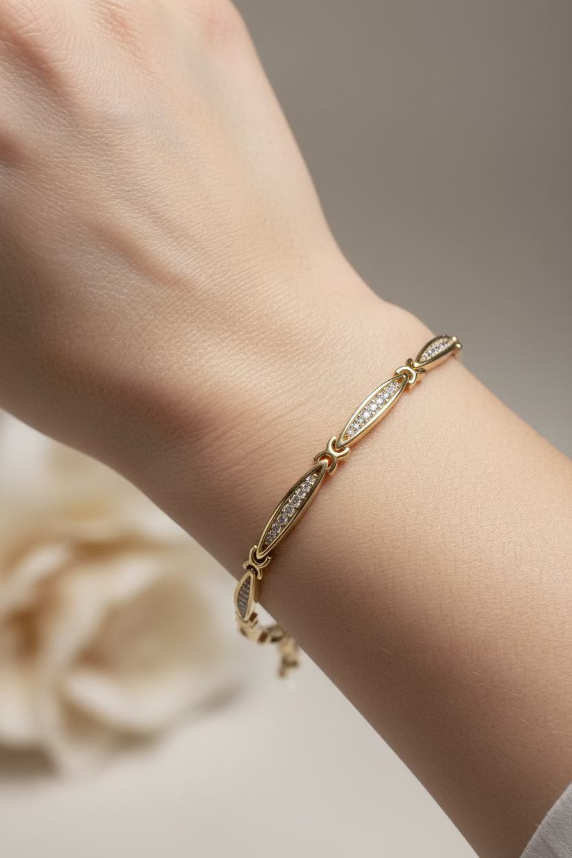 14K VERMERLI DIAMOND CHIP & ILLUSION BRACELET MS-11420002