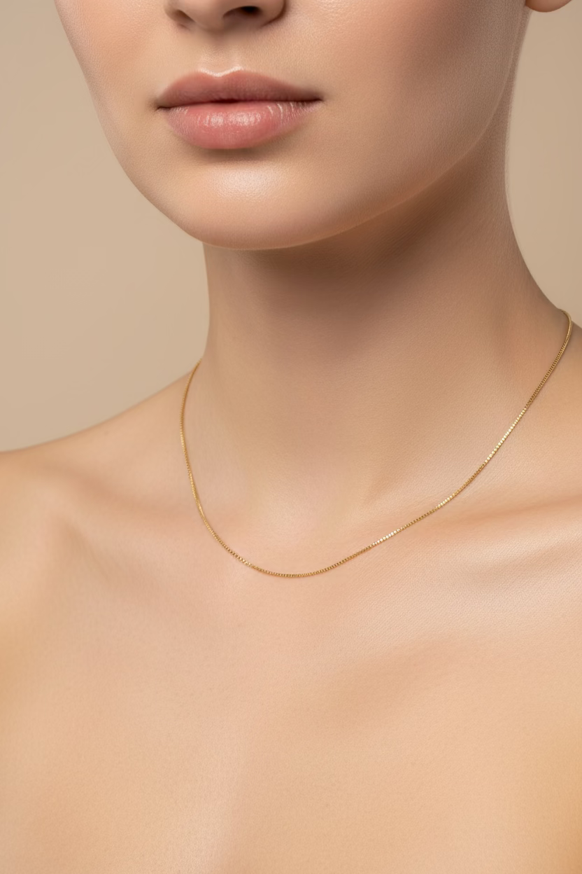14K BOX CHAIN NECKLACE 60CM X000781954